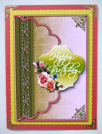 Summer Roses Scallop Envelope Card by Selina Dittmann