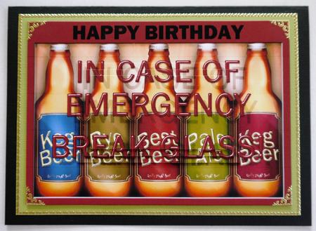 A5 Beer Emergency Fun Novelty Pyramage Topper by Selina Dittmann