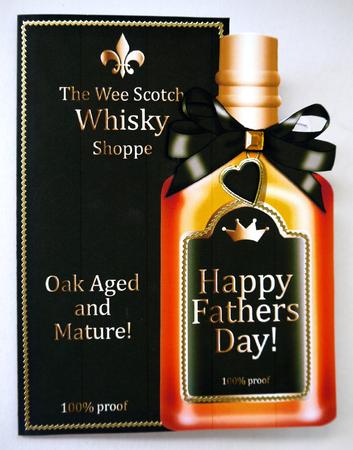 Fathers Day Whisky Bottle Shaped Card by Selina Dittmann