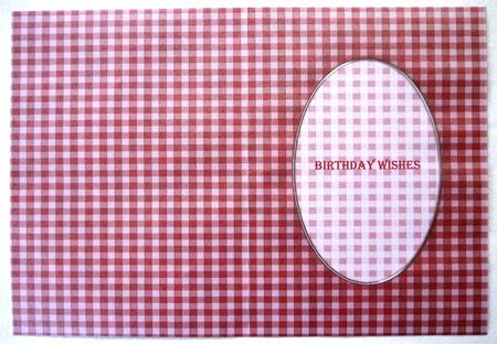 Men's Gingham Card Front or Insert by Selina Dittmann