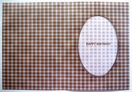 Men's Gingham Card Front or Insert by Selina Dittmann