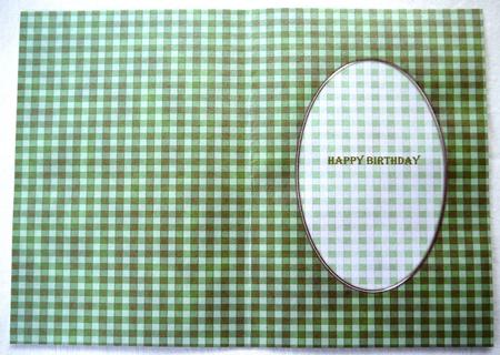 Men's Gingham Card Front or Insert by Selina Dittmann