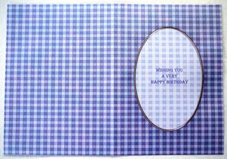 Men's Gingham Card Front or Insert by Selina Dittmann