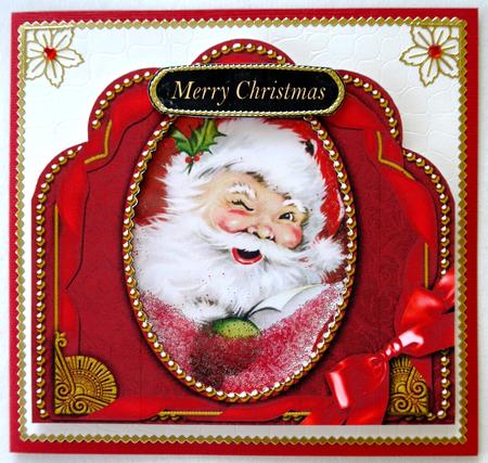 Father Christmas Ornate Scalloped Card Front and Frame by Selina Dittmann