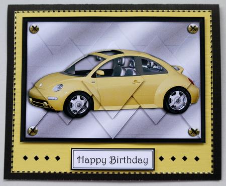 Yellow Bug Auto - Diamond Stacker Card by Selina Dittmann