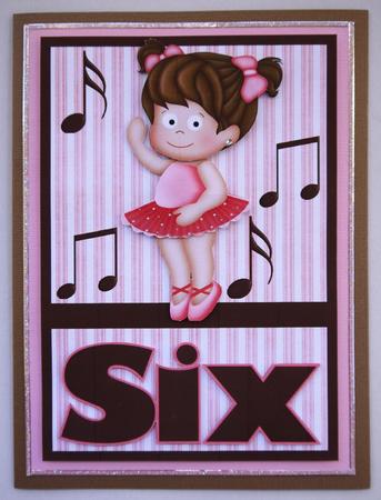 Six Today! Ballerina Birthday Card by Selina Dittmann