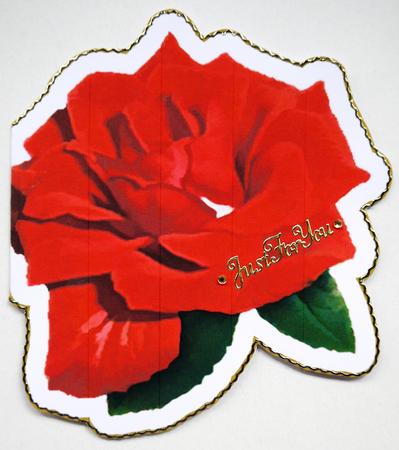 Red Rose Shaped Card Print Twice for Inside by Selina Dittmann