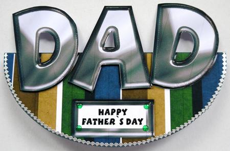 Happy Father's Day Small Wobble Card Striped by Selina Dittmann