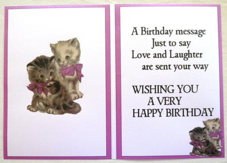 Cute Kitties with Pink Bows, A5 Insert with Verse by Selina Dittmann