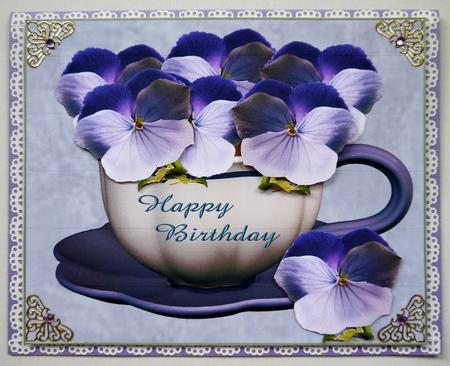 Teacup with Pansy by Selina Dittmann