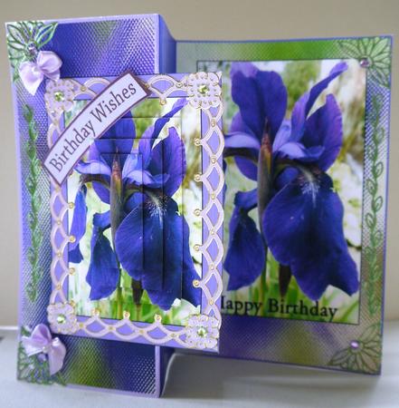 Iris Fold Back Birthday Sympathy by Selina Dittmann