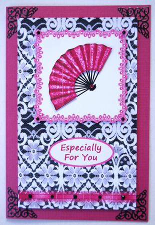 Pink Fan on Black Lace - Mothers Day by Selina Dittmann