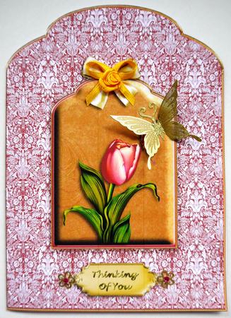 Tulips and Butterflies Scalloped Top Quick Card by Selina Dittmann