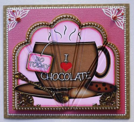 Pink Love Chocolate 30 Today Cup Scallop Deco Stacker by Selina Dittmann