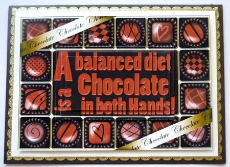A5 Chocolate Greetings Pyramage Topper by Selina Dittmann