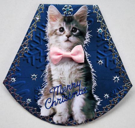 Sweet Kitten Christmas Wobble Card by Selina Dittmann