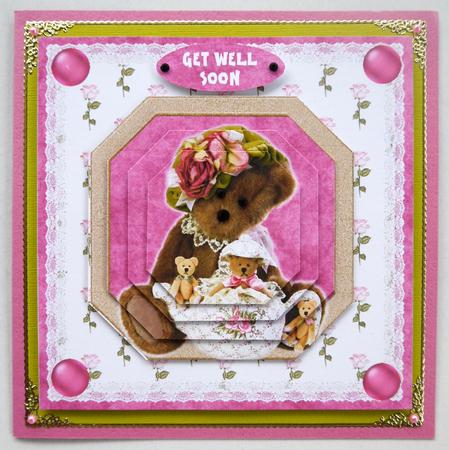 Teddy with Rose Hat & Teapot by Selina Dittmann