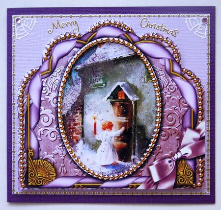 Choirboy Knocking Ornate Scalloped Card Front and Frame by Selina Dittmann