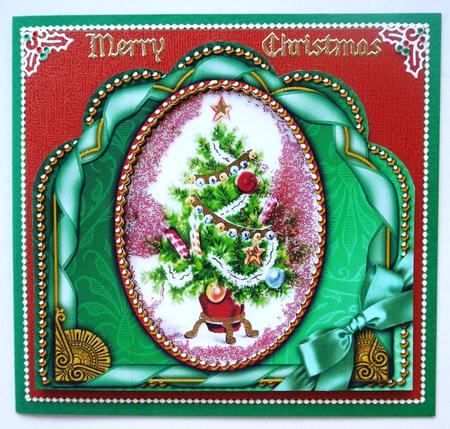 Elegant Tree Ornate Scalloped Card Front and Frame by Selina Dittmann
