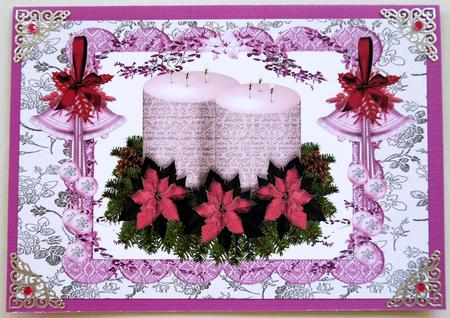 Pink Christmas Candles, Pink Bells, A4 by Selina Dittmann