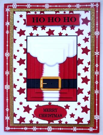 Santa Suit Pyramid Card Front by Selina Dittmann