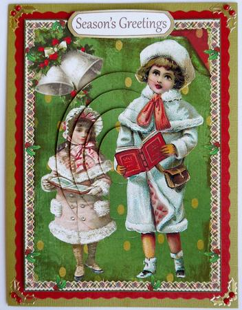 Vintage Christmas Carolers Oval Pyramid by Selina Dittmann