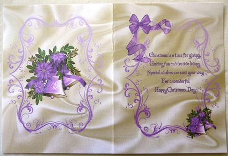 Christmas Purple Bells & Bows on Satin, A5 Insert by Selina Dittmann