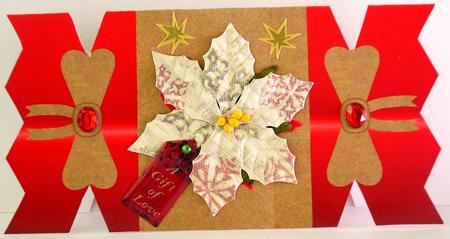 Poinsettia Christmas Cracker Quick Card by Selina Dittmann