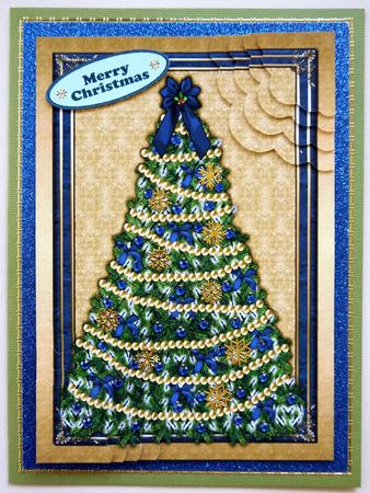 Blue and Gold Christmas Scallop Corner Stacker Card by Selina Dittmann