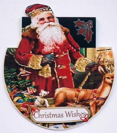 Wobble Card Vintage Santa Merry Christmas by Selina Dittmann