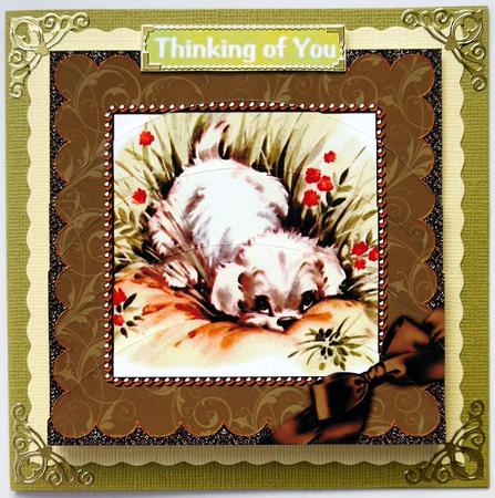 Cute Puppy Scallop One Edge Round Bottom Stacker by Selina Dittmann