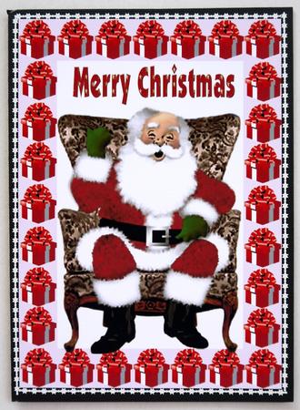 Santa in His Chair Ho! Ho! Ho A4 Topper! by Selina Dittmann