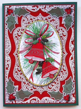 Christmas Red Bells A4 Lace Picture Sheet by Selina Dittmann