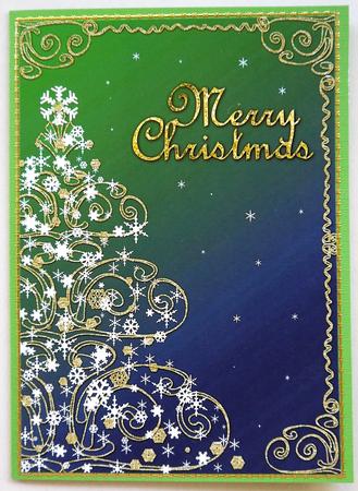 Swirls & Snowflakes Christmas Tree (blue Green) by Selina Dittmann