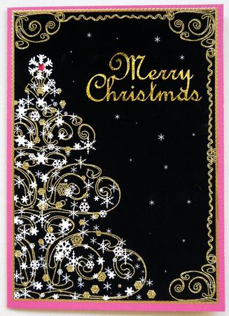 Swirls & Snowflakes Christmas Tree (black) by Selina Dittmann