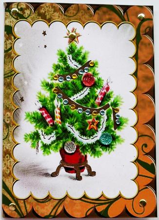 Jewelled Christmas Tree Scallop Edge Card by Selina Dittmann