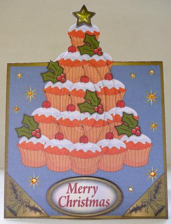 Cupcake Christmas Tree Over the Edge (blue) by Selina Dittmann