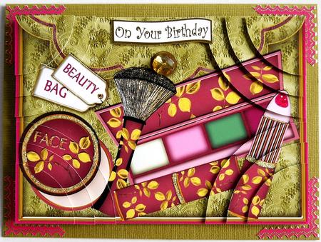 Bag of Plum Make-up A4 Picture Topper Sheet by Selina Dittmann