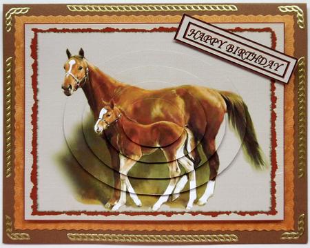 The Chestnut Mare and Her Foal Oval Pyramid by Selina Dittmann