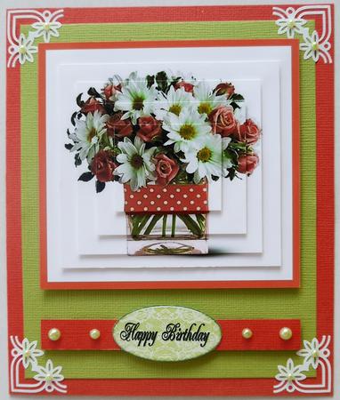 Happy Birthday to a Dear Aunt Tank Vase Pyramid Design Sheet by Selina Dittmann