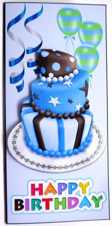 Voucher Card - Blue Birthday Cake by Selina Dittmann