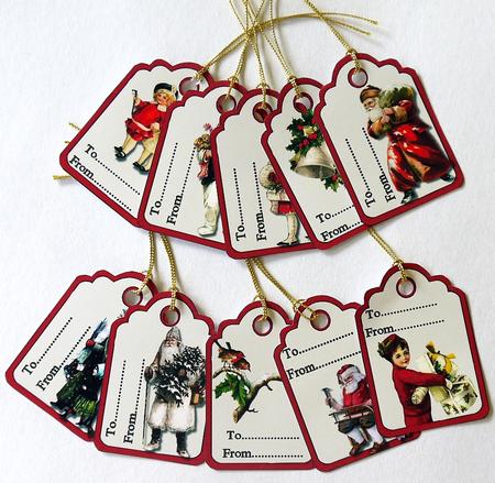 Set of Ten Vintage Christmas Gift Tags by Selina Dittmann