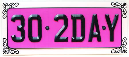 Large Dl 30th Birthday Novelty Number Plate and 3D Decoupage by Selina Dittmann