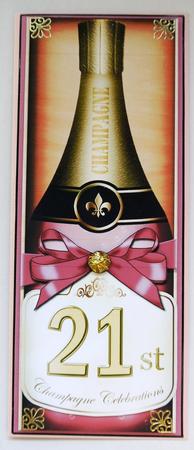 Large Dl 21st Champers in a Box Quick Card 3D Decoupage by Selina Dittmann