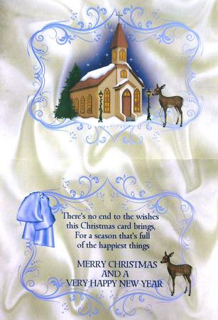 Church in Christmas Scene, A5 Insert with Verse by Selina Dittmann