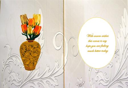 Vase of Tulips Insert with Get Well Verse by Selina Dittmann