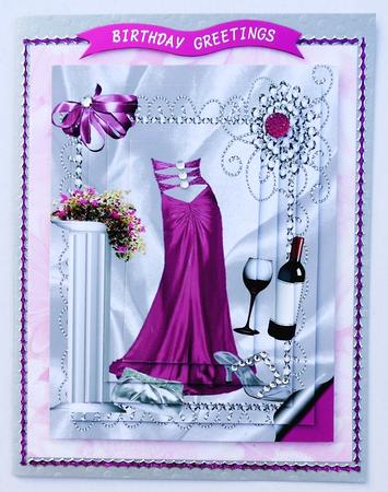 Pink Evening Gown with Diamonds, Pyramids by Selina Dittmann