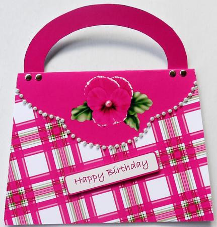 Pink Pansy Diamond Top Card by Selina Dittmann