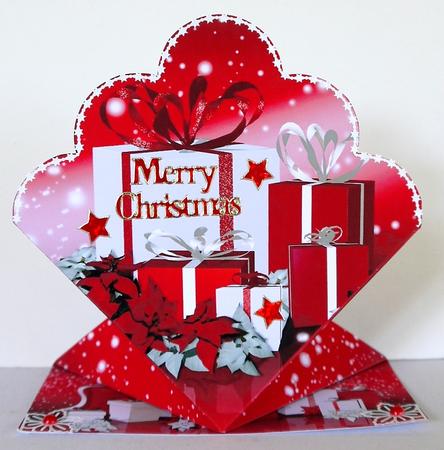 Diamond Top Christmas Card with Gifts by Selina Dittmann