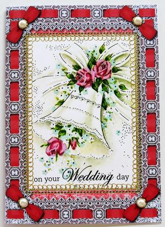 Wedding Bells Lace Eyelet A5 Folded Card by Selina Dittmann